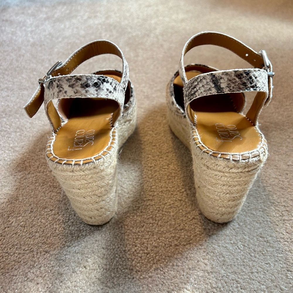 Franco Sarto Snakeprint Leather Wedges - Picture 5 of 13